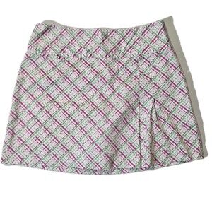 Lady‎ Hagen Skort Womens 8 Multicolor Pink Ribbon Golf Geometric Lined Athletic